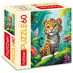 Пазлы " Hatber "  60эл Леопардик 16,5*23см, в картоной коробке