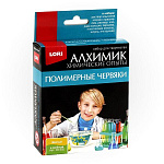 Опыты " Lori " Полимерные червяки желтый и зеленый, в наборе: химический реактив, подсолнечное масло, раствор лимонной кислоты, перчатки, инструкция.