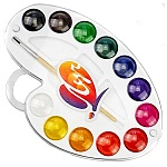 Акварель " Луч " Палитра 12цв медовая, с кистью