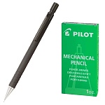 Карандаш механический " Pilot " 0,5мм черный прорезиненный корпус, металлический наконечник, черный клип, ластик, картонная упаковка