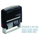 Датер автоматический " deVente " 7817 высота шрифта 4мм, с 12 бухгалтерскими терминами, месяц буквами, покрытие Soft touch, пластиковый, в блистере