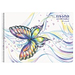Альбом А4 20л спираль " Эксмо " Бабочки, обложка - мелованный картон, блок-офсет 110г/м2