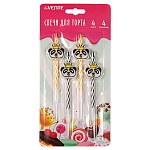 Набор свечей для торта " deVente " Панда 4шт, картонный блистер, европодвес