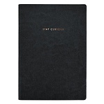 Блокнот МАЛЫЙ ФОРМАТ B6 искуственная кожа 96л " Lorex " Stay curious stylish collection, в точку, тонированный блок, цветной срез, сшивка, термоусадочная пленка