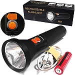 Фонарь аккумуляторный 20*6см 6 режимов работы в наборе: шнур USB, аккумуляторная li-ion батарейка, картонная упаковка 21*7см