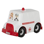 Машинка " Совтехстром " Автобус Скорая помощь, пластик, сетка 29*16*18,5см