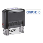 Штамп стандартный " Trodat " Ideal Оплачено, оттиск 38*14мм, цвет корпуса черный