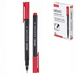 Маркер " Hatber " Memo красный 0,5мм закругленный пишущий узел, перманентный