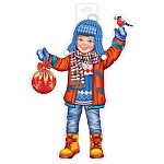 Плакат фигурный " Мир открыток " 0-35 А3 Новогодний- Мальчик с елочной игрушкой