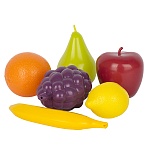 Игровой набор " Совтехстром " Фрукты, в наборе: виноград, лимон, банан, апельсин, груша, яблоко, в сетке 21*19*11см