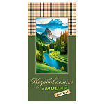 Конверт для денег " Мир открыток " 2-16 Незабываемых эмоций. Зеленый, в клетку, 168*83мм, блестки, рельеф