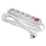 Сетевой фильтр " Buro " 5м 5 розеток, 7А, без защитных шторок, защита от короткого замыкания, защита от перегрева, серый