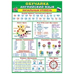 Плакат " Мир открыток " 9-19 А4 Обучайка. Английский язык. Начальный уровень, мелованная бумага 150г/м2