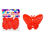 Декоративный элемент " Бабочки красные" 25*20мм, 40шт в упаковке,пластик, европодвес
