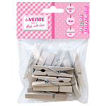 Декоративные прищепки " deVente " Natural Wood, натуральный цвет, деревянные, 45*7мм, 10шт, пакет, европодвес