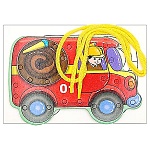 Раскраска-шнуровка " Антураж " А5 1л Пожарная машина, шнуровка- 15*8см, пакет, европодвес