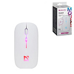 Мышь " Defender " MM-997 Touch беспроводная оптическая, 4 кнопки, белая, 1600 DPI, USB, RGB подсветка