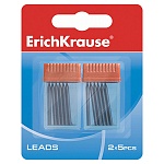 Грифели для циркулей 2,0мм, HB " Erich Krause " 10шт (2 тубы по 5 грифелей), пластиковый футляр
