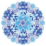 Украшение на скотче " Мир поздравлений " 190 Новогоднее- Снежинка большая, 194*194мм, без отделки