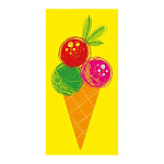 Конверт для денег " Мир поздравлений " 410 Без названия- Мороженое на желтом фоне, 168*84мм, без отделки