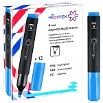 Текстовыделитель 1-4мм, голубой " Attomex " картонная упаковка