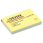 Блок самоклеящийся (стикеры) 51*76мм 100л пастель, 4 цвета, ассорти " deVente "