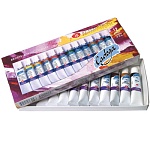 Краски акриловые художественные " Ладога " 12цв по 18мл, в тубах, картонная упаковка