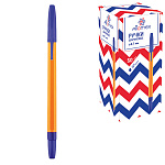 Ручка шариковая " Attomex " синяя 0,7мм, толщина письма 0,3мм, желтый корпус, колпачок в цвет чернил