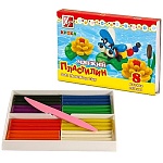 Пластилин " Луч " Кроха 8цв 132г восковой, мягкий, со стеком, картонная упаковка