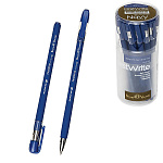 Ручка шариковая " Bruno Visconti " FirstWrite.Navy, синяя 0,5мм, толщина письма 0,4мм, пластиковый корпус, покрытие soft-touch, цвет корпуса - темно-синий, металлический наконечник, колпачок с клипом, сменный стержень, пластиковый тубус