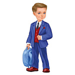 Плакат фигурный " Империя поздравлений " 933 А3 Мальчик в форме с рюкзаком, без отделки