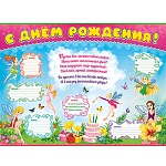 Плакат " Праздник " 941 А2 Детский- С Днем рождения! Феи