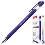 Ручка шариковая " Hatber " Balance фиолетовая 1,0мм, толщина письма 0,5мм, чернила на маслянной основе, резиновый держатель с треугольной зоной захвата, металлический наконечник, непрозрачный пластиковый корпус, картонная упаковка