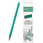 Карандаш ч/гр " KWELT " HB шестигранный, пластиковый, цвет корпуса - зеленый, заточенный, картонная упаковка, европодвес