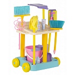 Игровой набор " Совтехстром " Золушка №6, в наборе: набора:тележка, щетка 2шт, совок 2шт, выбивалка, ведро, насадка, салфетка, швабра 2шт, бутылочка 3шт, ПВХ сумка 43,5*38,5*61,5см