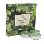 Свеча чайная ароматизированная " РСМ " 9шт Хвойная Иголка, 39*12,5мм время горения 3-4часа, картонная упаковка