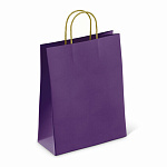 Пакет бумажный " ПЗБМ " 35*26*15см Dark Violet, крученые ручки, печать на дне