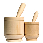 Деревянная заготовка из липы " Мастерская РуТвор " Ступка с пестиком, h= 70мм d=65мм