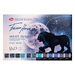 Краски акварельные художественные " Белые ночи " 12цв, кювета 2,5мл Грануляция, пластиковый пенал, картонная упаковка