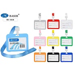 Бейдж " Basir " 85*54мм зажим с лентой, горизонтальный, цветной ассорти (без возможности выбора цвета), пластик