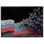 Обложка для паспорта " Имидж " Летящий флаг, черный, натуральная кожа, тиснение тремя цветами