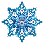 Украшение на скотче " Мир открыток " 7-74 Новогоднее- Снежинка, 254x254мм, металлизация