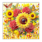 Картина алмазная " Mazari " 20*20см Цветы, состав набора: холст на подрамнике, стразы, стилус, желеобразный клей, лоток, частичная выкладка, в термоусадочной пленке