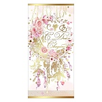 Конверт для денег " Праздник " 445 Свадьба- С Днем Свадьбы! Розовые розы, золотые листья 168*84мм, фольга золотая, текст