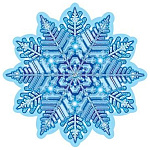 Украшение на скотче " Мир открыток " 7-66 Новогоднее- Снежинка, 100*100мм, блестки