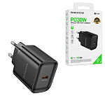 Блок питания сетевой " Borofone " BA84A Flare star power черный, 0.8А, QC3.0, 30W, пластик, Type-C, (кабель в комплект не входит)