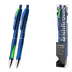 Набор автоматических шариковых ручек " Erich Krause " Megapolis Matic&Grip, Super Glide Tech, синяя 0,7мм, 2шт, эргономичная грипп-зона, непрозрачный корпус, толщина письма 0.35мм, пластиковая упаковка