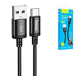 Кабель сетевой USB - Type-C " Hoco " X89 Wind чёрный, круглый, 1м, 3A, силикон
