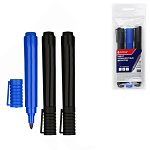 Набор маркеров " РДК " 2цв (черный, синий), 1-5мм, пулевидный наконечник