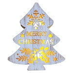 Новогоднее украшение " Миленд " с LED подсветкой- Новогодняя ёлка, 22см, деревянная с вырубкой, батарейки в комплект не входят